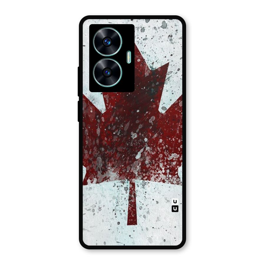 Red Maple Snow Metal Back Case for Realme C55