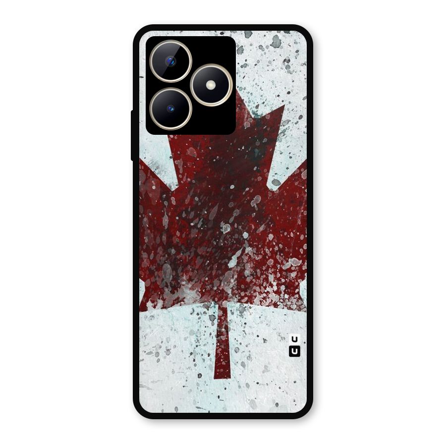 Red Maple Snow Metal Back Case for Realme Narzo N53