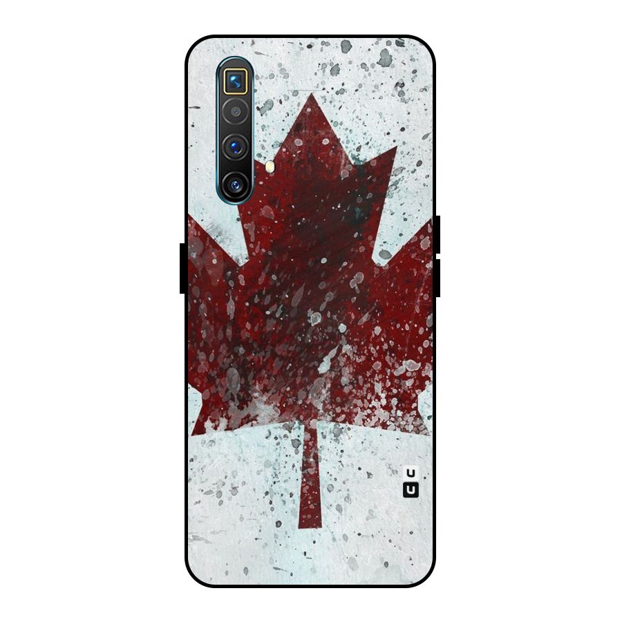 Red Maple Snow Metal Back Case for Realme X3 SuperZoom