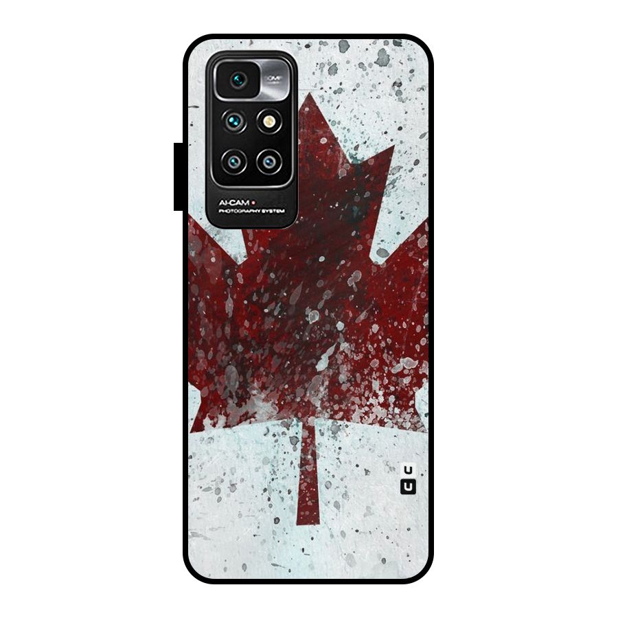 Red Maple Snow Metal Back Case for Redmi 10 Prime