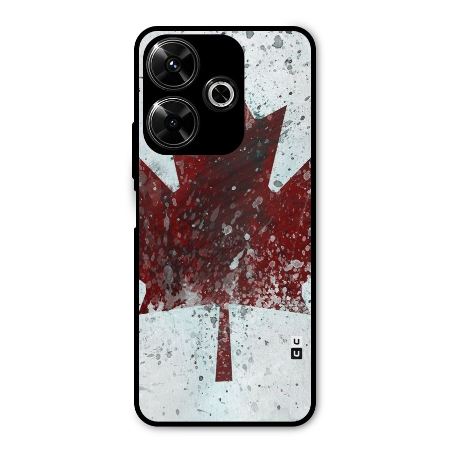 Red Maple Snow Metal Back Case for Redmi 13 5G