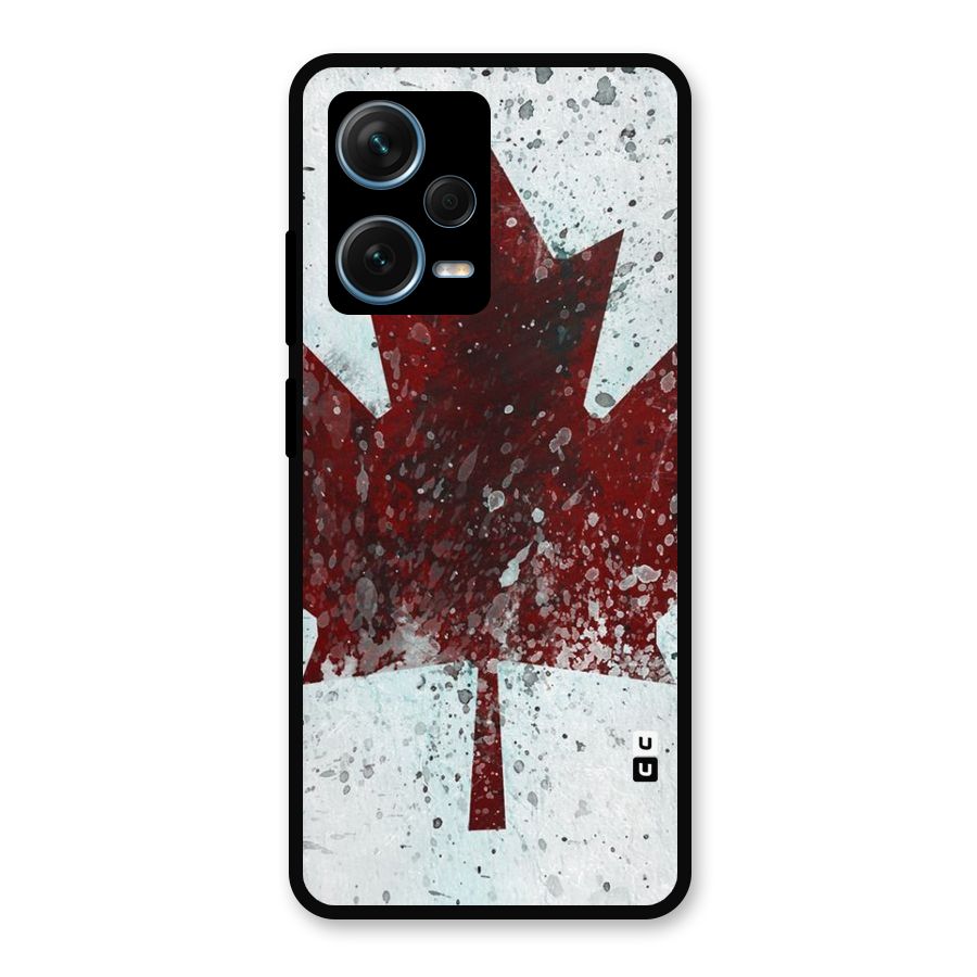 Red Maple Snow Metal Back Case for Redmi Note 12 Pro Plus 5G