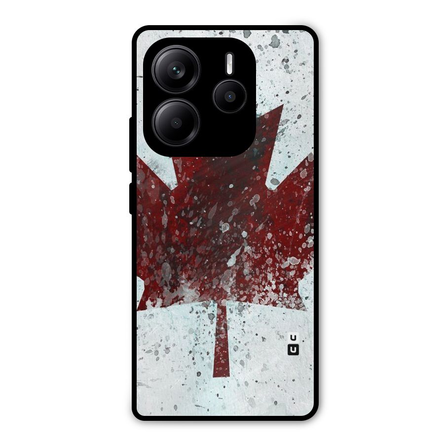Red Maple Snow Metal Back Case for Redmi Note 14 5G
