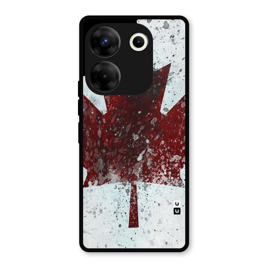 Red Maple Snow Metal Back Case for Tecno Camon 20