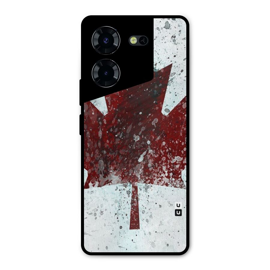 Red Maple Snow Metal Back Case for Tecno Pova 5 Pro 5G