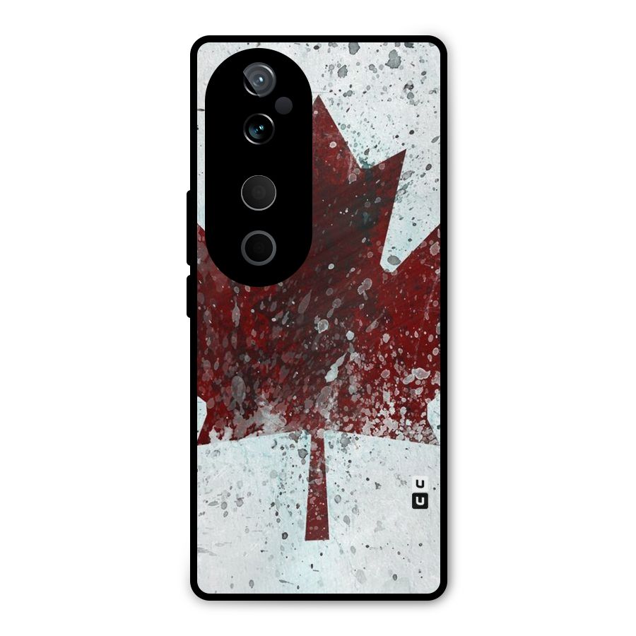 Red Maple Snow Metal Back Case for Vivo T3 Ultra