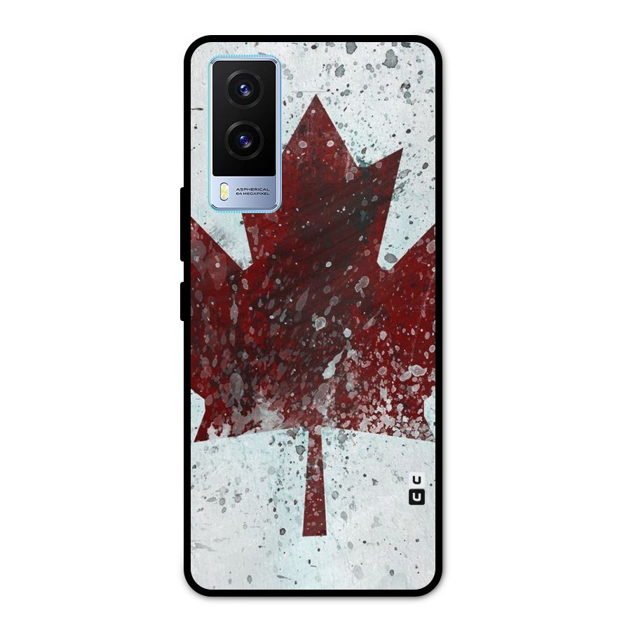 Red Maple Snow Metal Back Case for Vivo V21e 5G