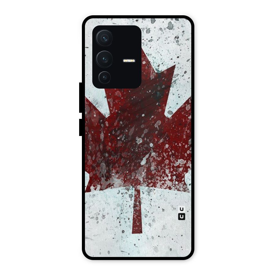 Red Maple Snow Metal Back Case for Vivo V23 5G