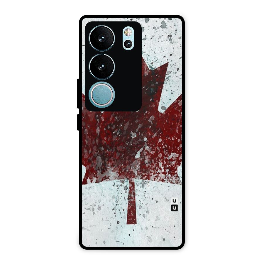 Red Maple Snow Metal Back Case for Vivo V29 Pro