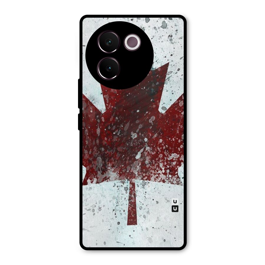 Red Maple Snow Metal Back Case for Vivo V30e