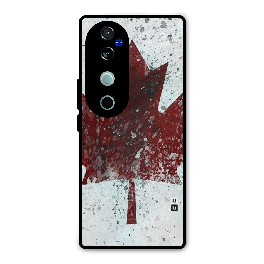Red Maple Snow Metal Back Case for Vivo V40