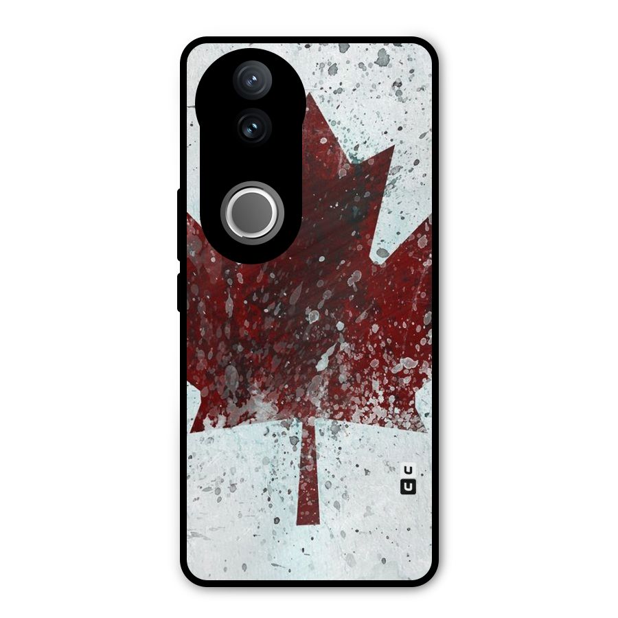 Red Maple Snow Metal Back Case for Vivo V50