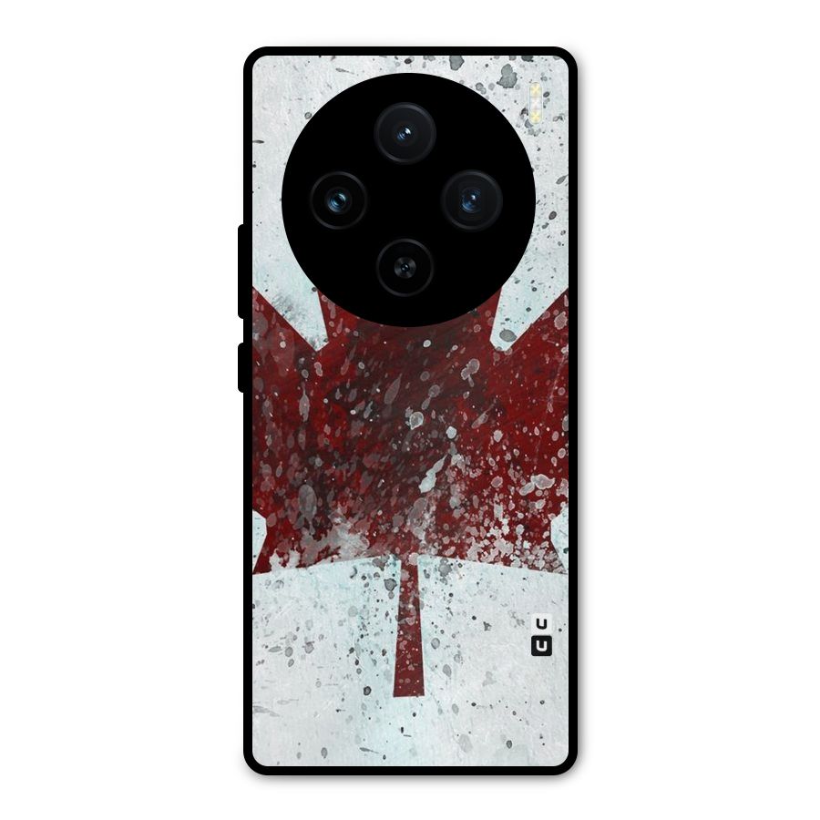 Red Maple Snow Metal Back Case for Vivo X100