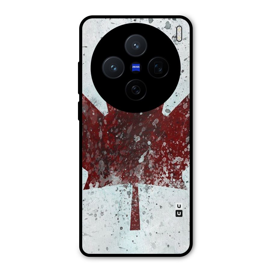Red Maple Snow Metal Back Case for Vivo X200