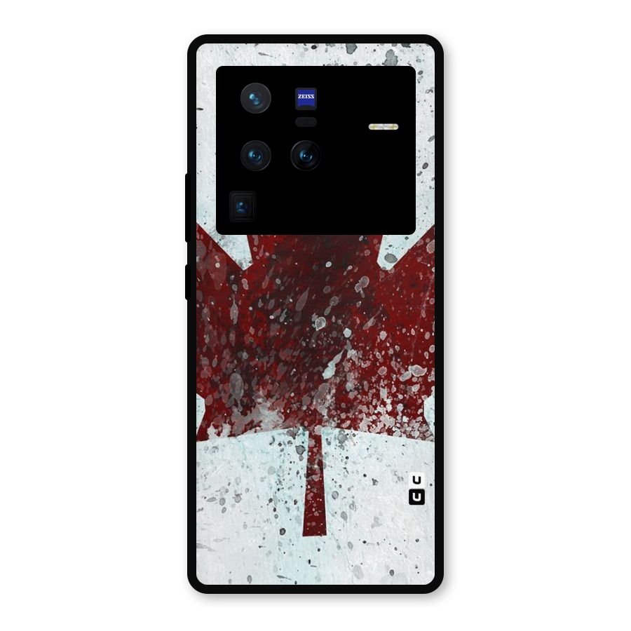 Red Maple Snow Metal Back Case for Vivo X80 Pro
