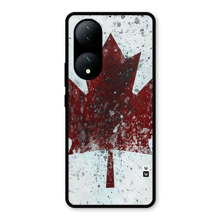 Red Maple Snow Metal Back Case for Vivo Y100a
