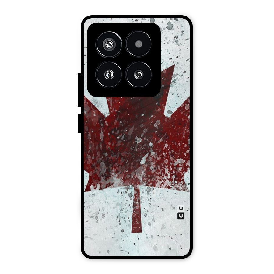 Red Maple Snow Metal Back Case for Xiaomi 14 Pro