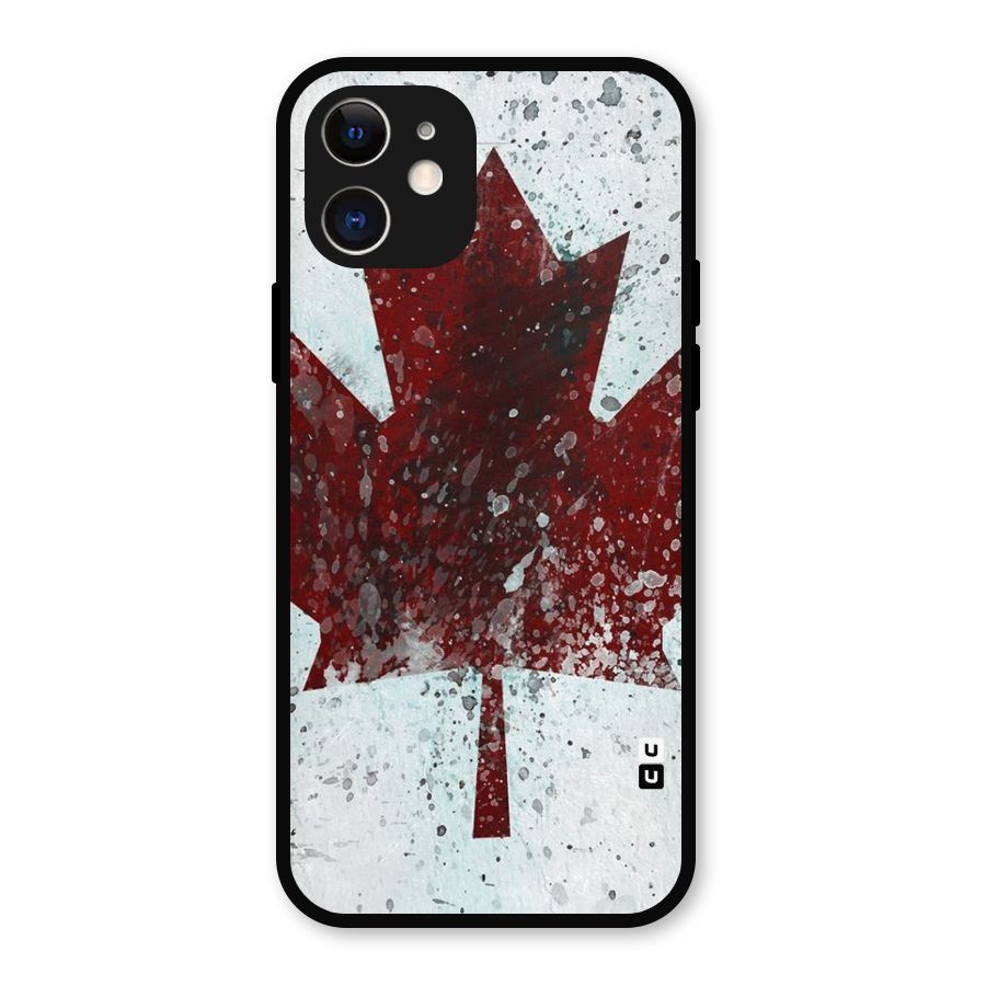 Red Maple Snow Metal Back Case for iPhone 12