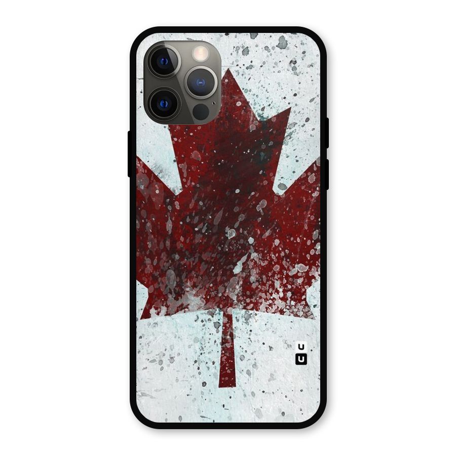 Red Maple Snow Metal Back Case for iPhone 12 Pro
