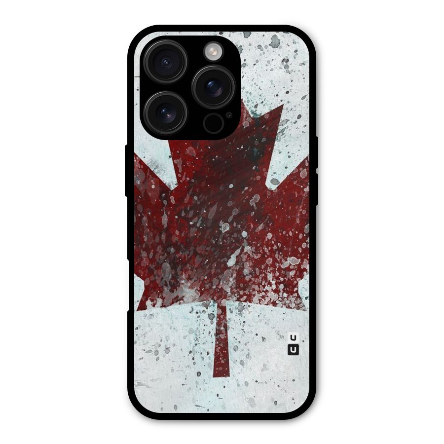 Red Maple Snow Metal Back Case for iPhone 16 Pro