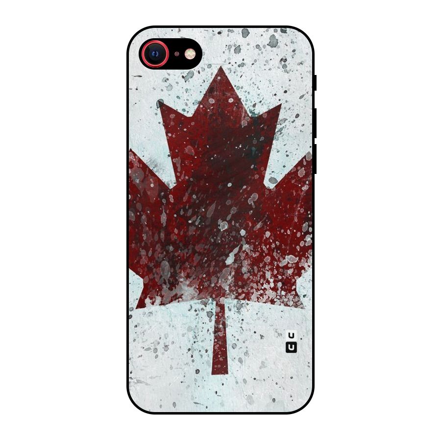 Red Maple Snow Metal Back Case for iPhone SE 2022