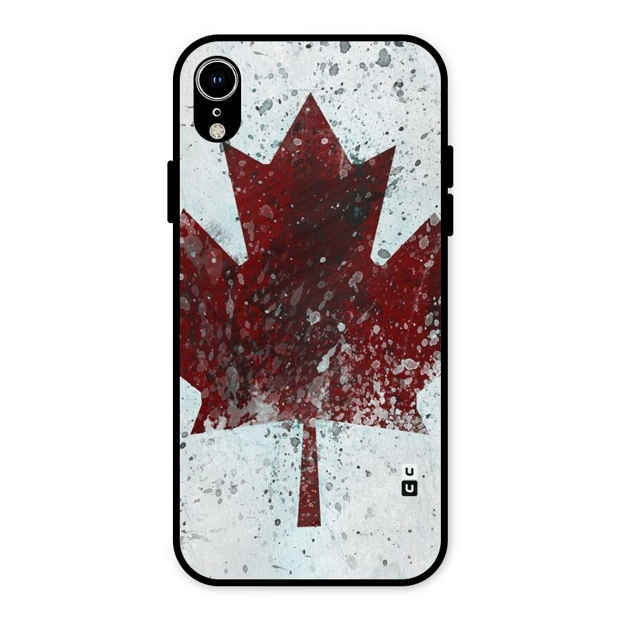 Red Maple Snow Metal Back Case for iPhone XR