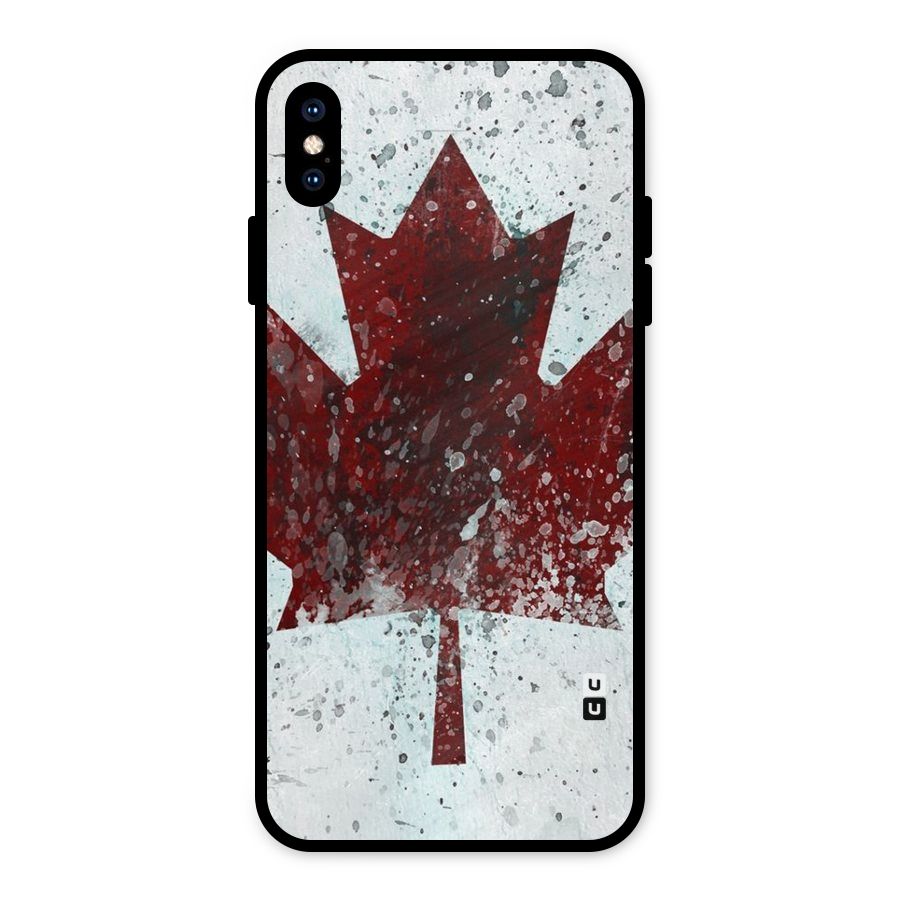 Red Maple Snow Metal Back Case for iPhone XS Max