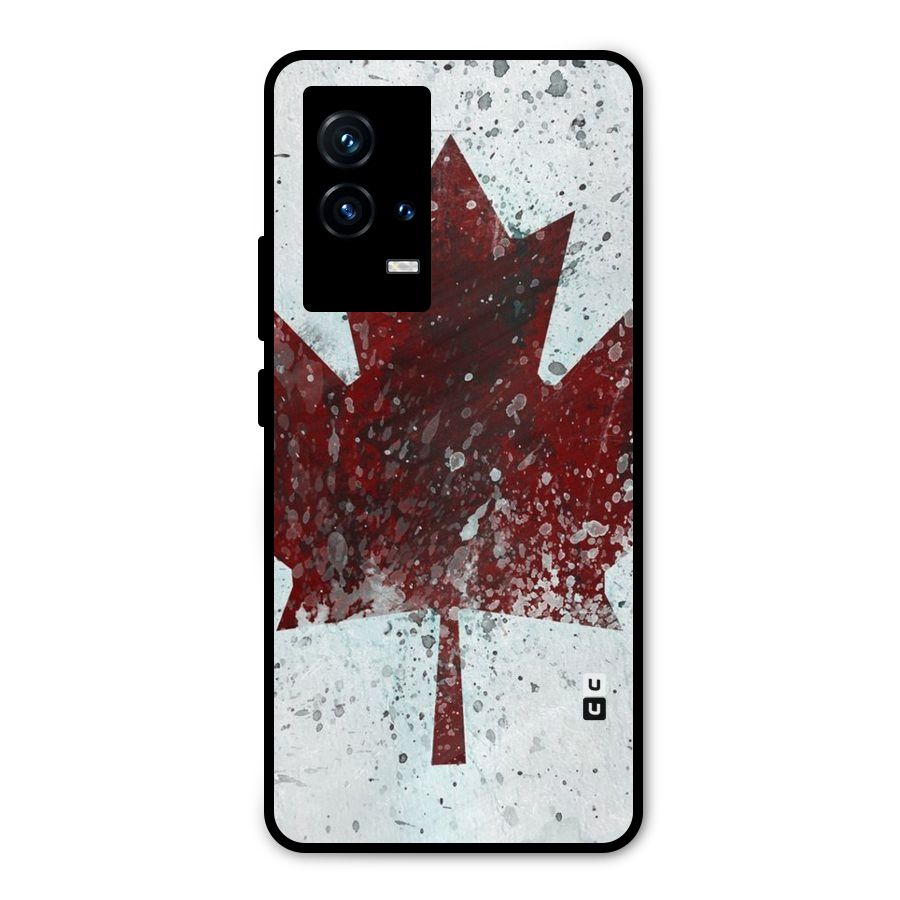 Red Maple Snow Metal Back Case for iQOO 9 5G
