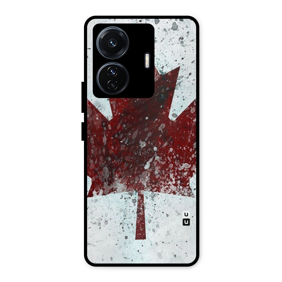 Red Maple Snow Metal Back Case for iQOO Z6