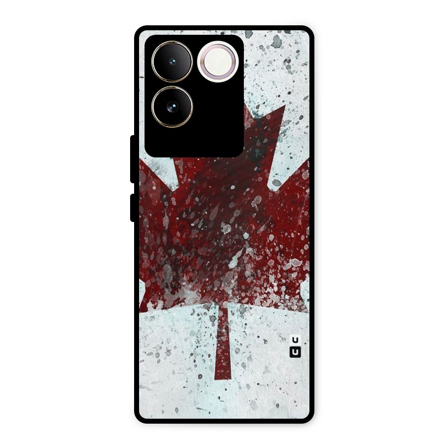 Red Maple Snow Metal Back Case for iQOO Z7 Pro