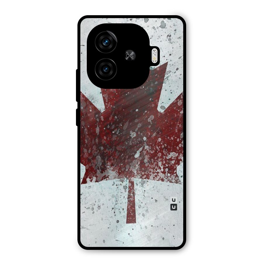Red Maple Snow Metal Back Case for iQOO Z9 Turbo