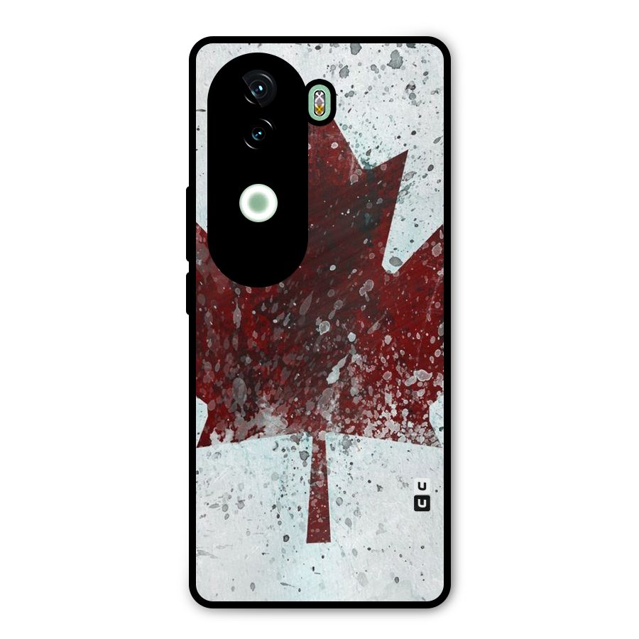 Red Maple Snow Metal Back Case for iQOO Z9s