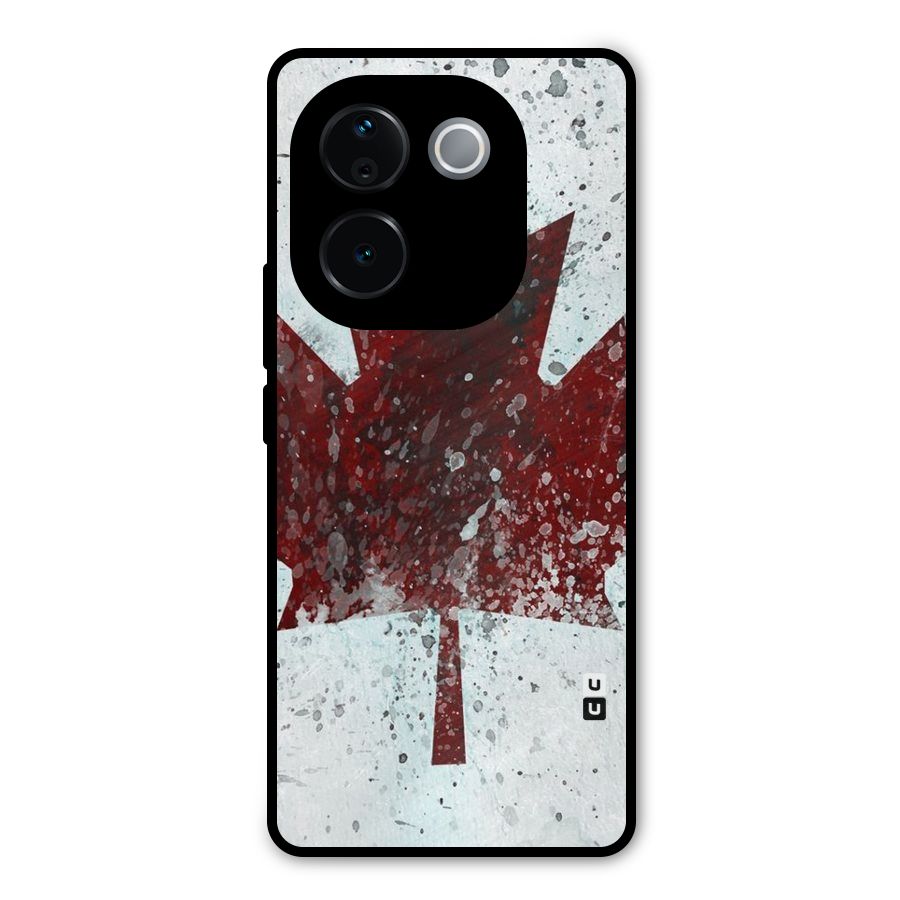 Red Maple Snow Metal Back Case for iQOO Z9s Pro