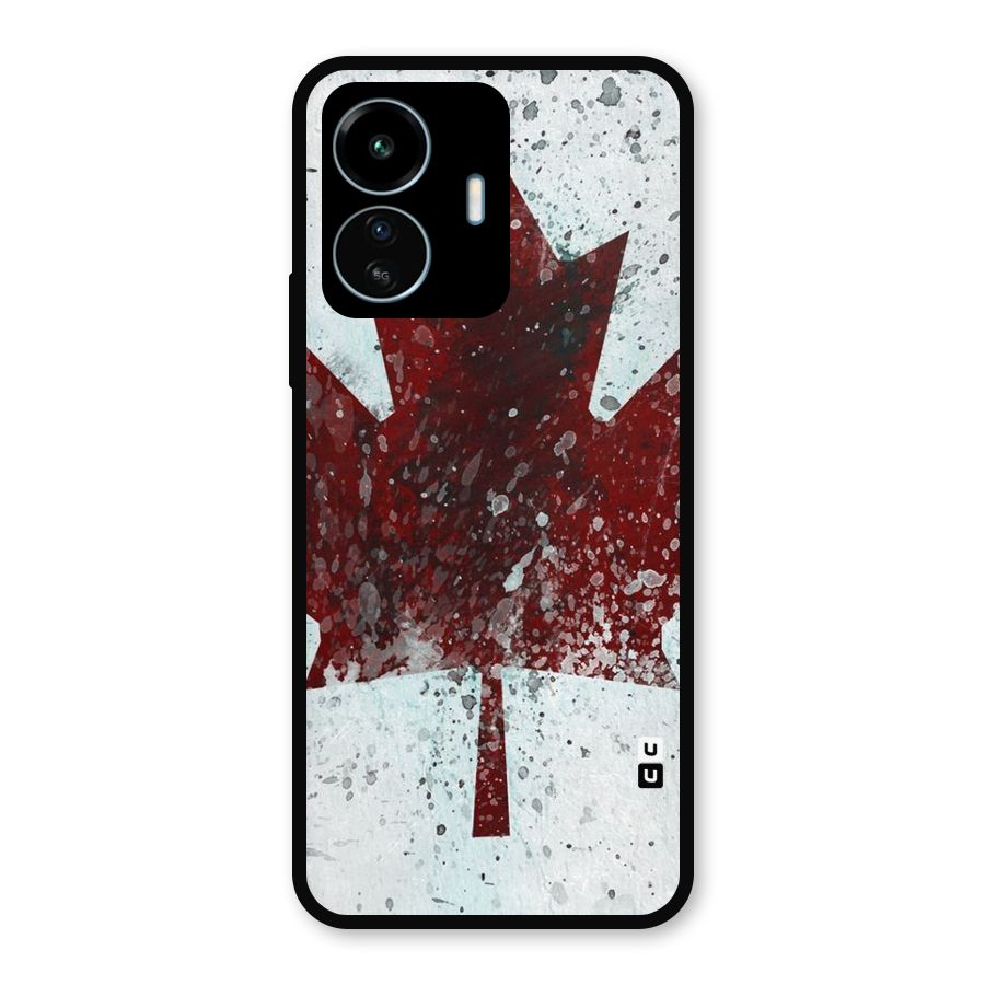 Red Maple Snow Metal Back Case for vivo iQOO Z6 Lite 5G