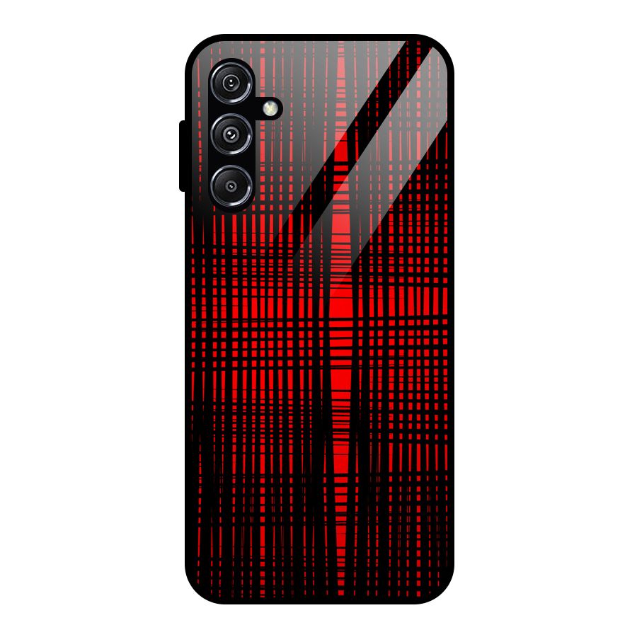 Red Net Design Glass Back Case for Galaxy M34 5G