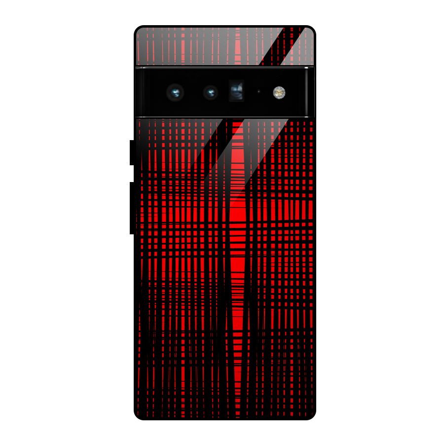 Red Net Design Glass Back Case for Google Pixel 6 Pro