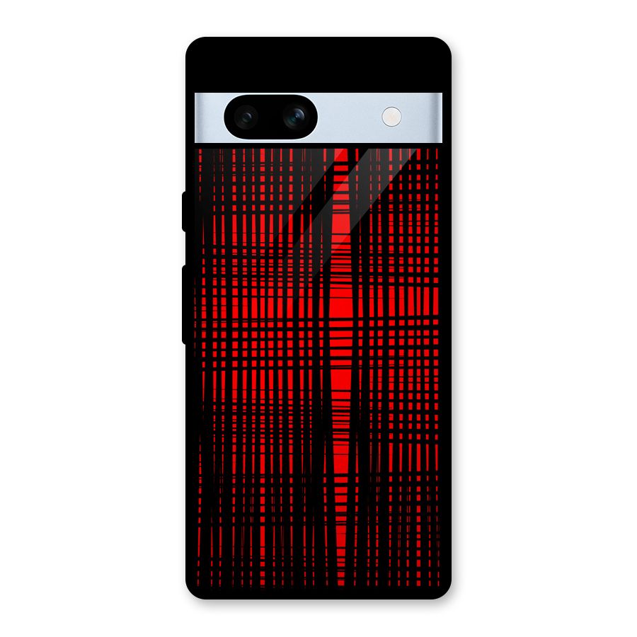 Red Net Design Glass Back Case for Google Pixel 7a
