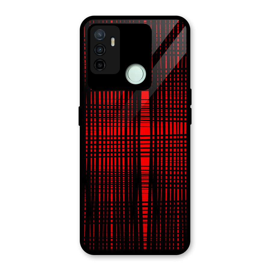 Red Net Design Glass Back Case for Oppo A53