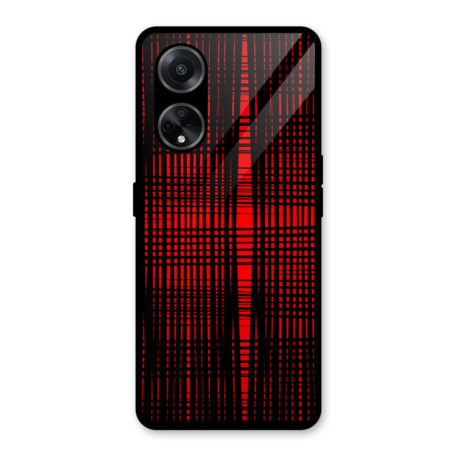 Red Net Design Glass Back Case for Oppo F23