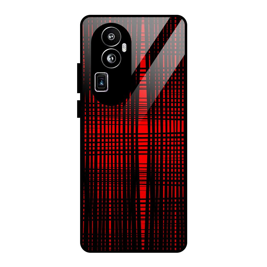 Red Net Design Glass Back Case for Oppo Reno10 Pro Plus