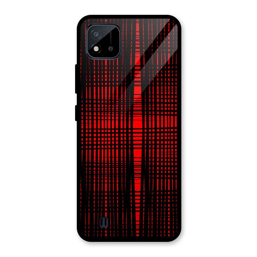 Red Net Design Glass Back Case for Realme C11 2021