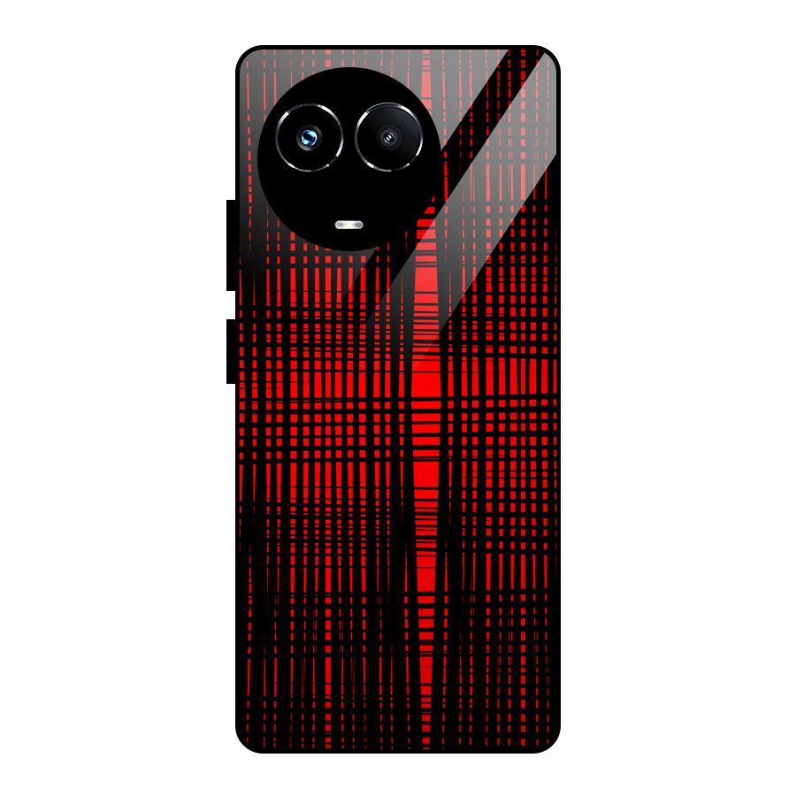 Red Net Design Glass Back Case for Realme Narzo 60X