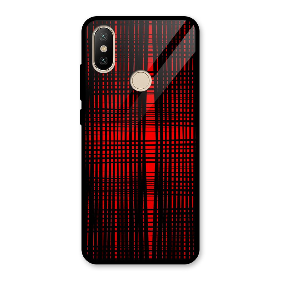 Red Net Design Glass Back Case for Redmi A2