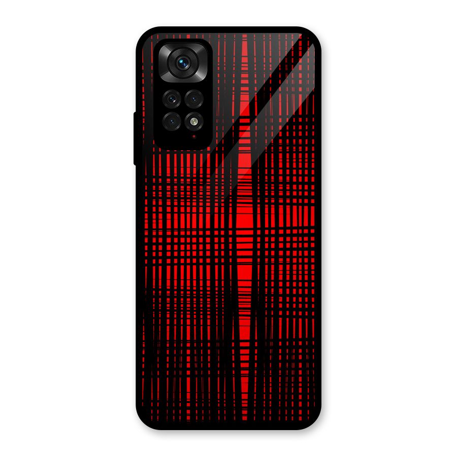 Red Net Design Glass Back Case for Redmi Note 11S