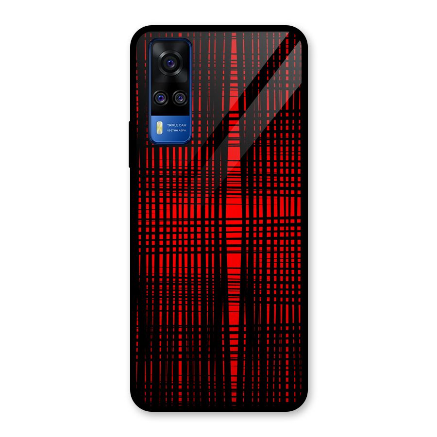 Red Net Design Glass Back Case for Vivo Y31