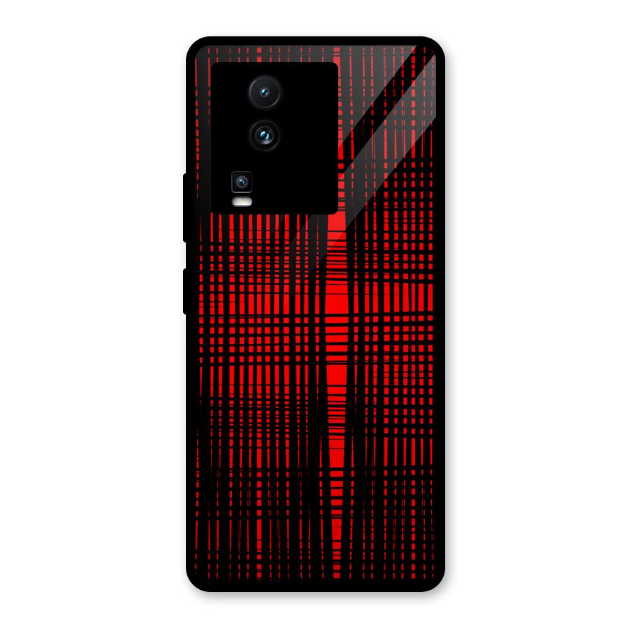 Red Net Design Glass Back Case for Vivo iQOO Neo 7