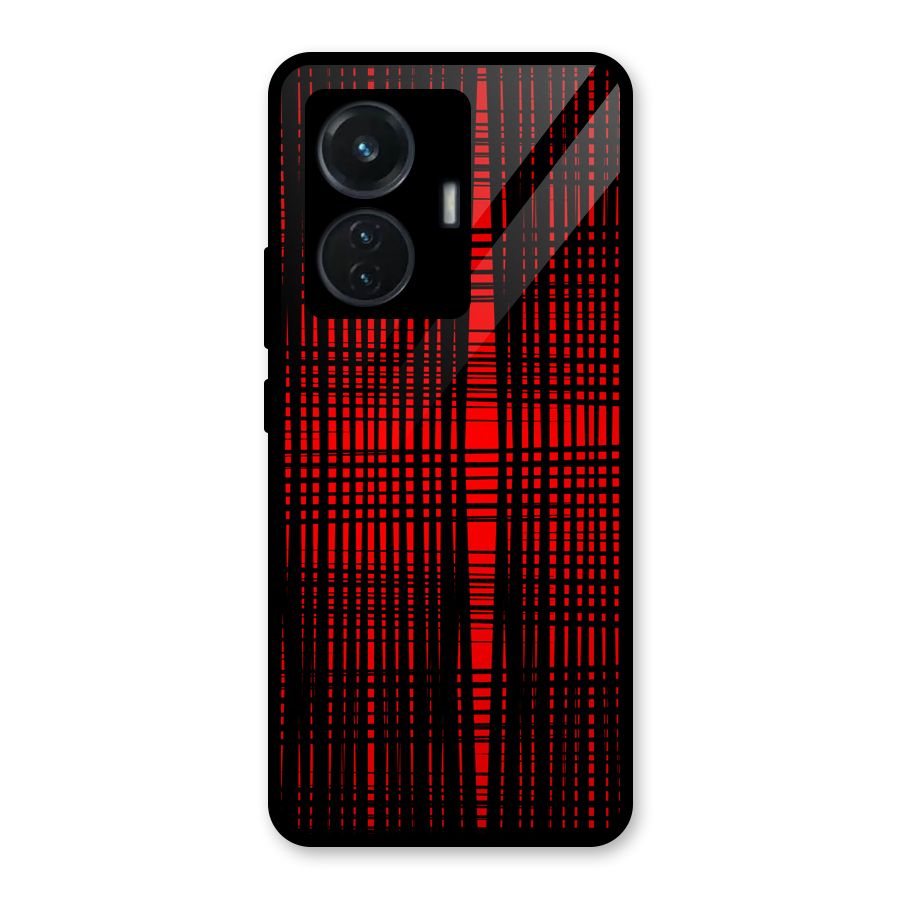 Red Net Design Glass Back Case for iQOO Z6 44W
