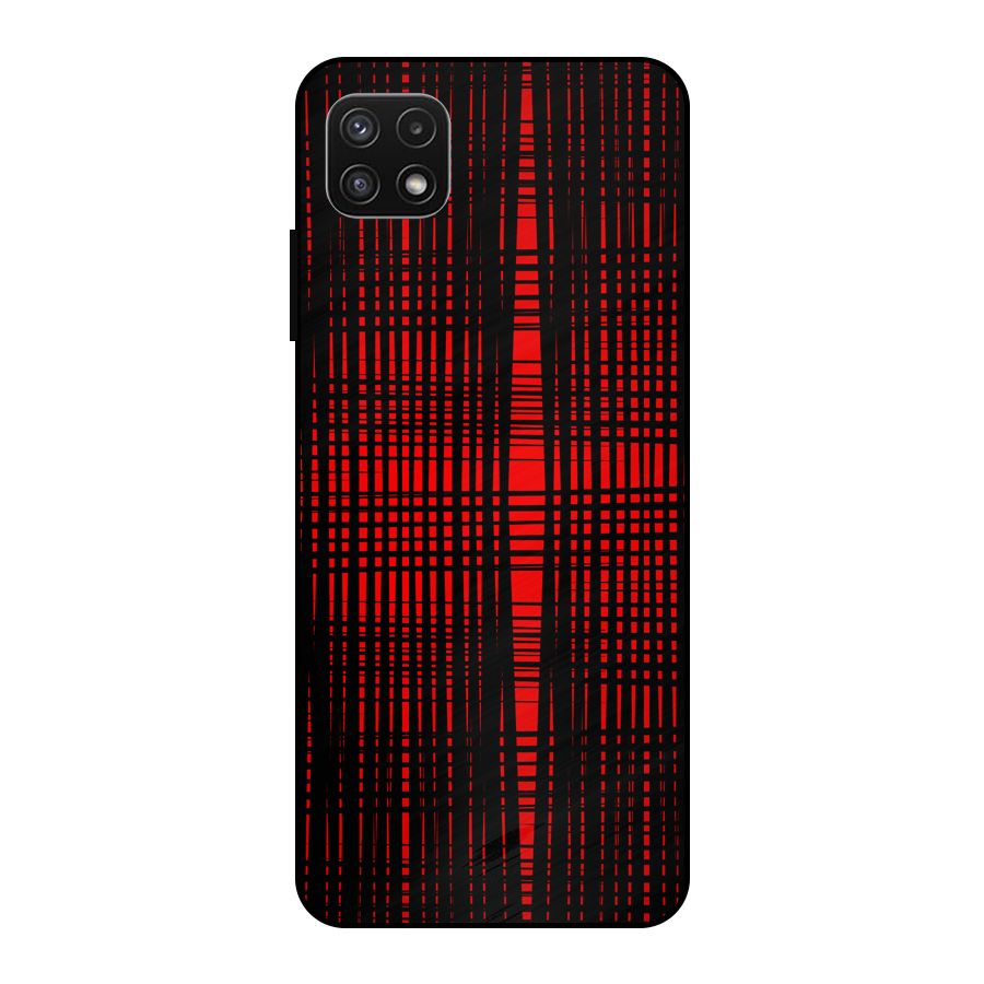 Red Net Design Metal Back Case for Galaxy A22 5G