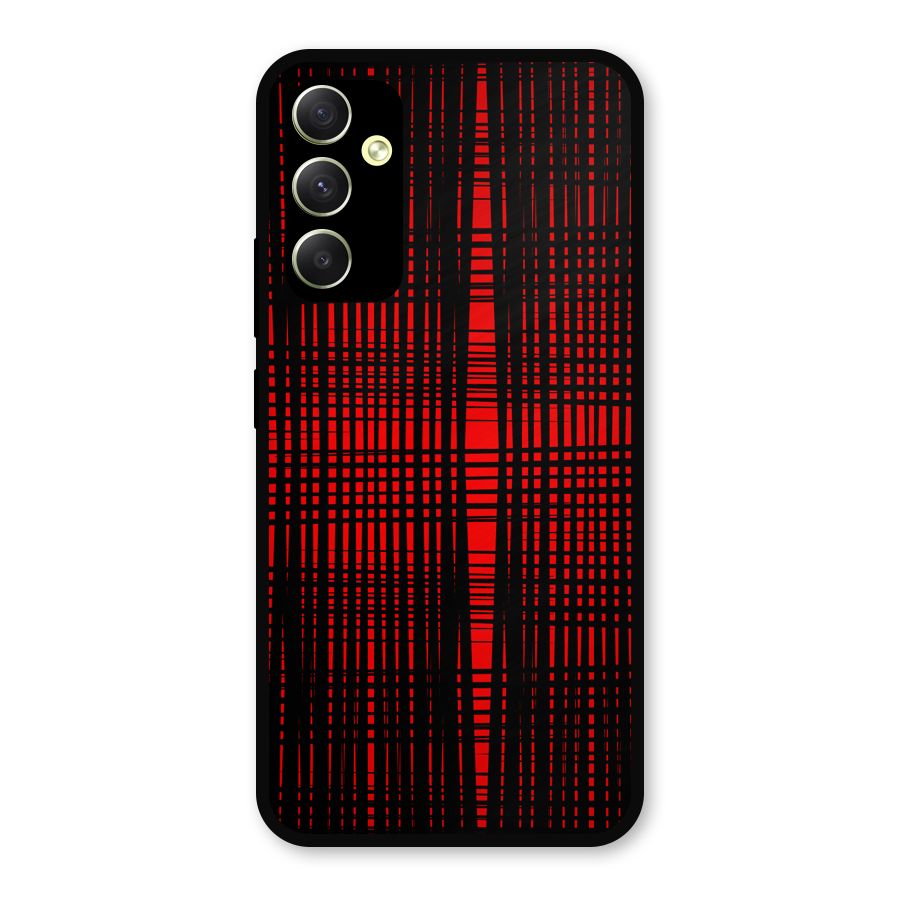 Red Net Design Metal Back Case for Galaxy A34
