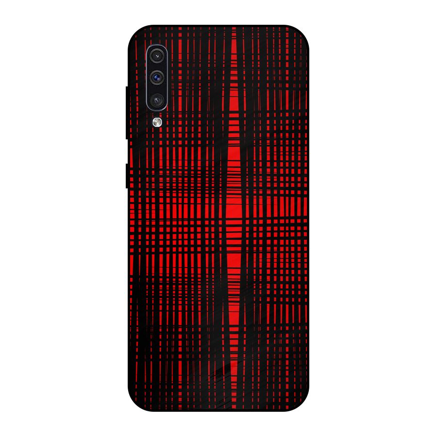 Red Net Design Metal Back Case for Galaxy A50s